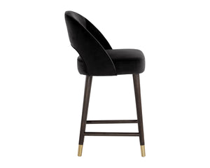 Sunpan Monae Counter Stool – Chic Barrel Back Design with Vintage Influence for Dining and Bar Spaces Abbington Black