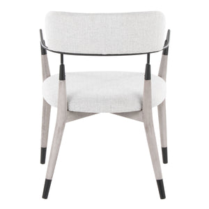 English Elm Chair Set of 2 White Faux Leather Seats with Angular Black Metal Legs Modern Dining B202P471338