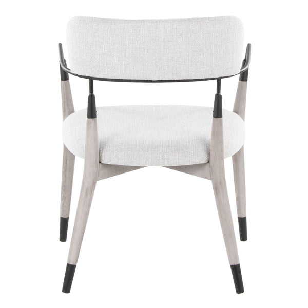 English Elm Chair Set of 2 White Faux Leather Seats with Angular Black Metal Legs Modern Dining B202P471338