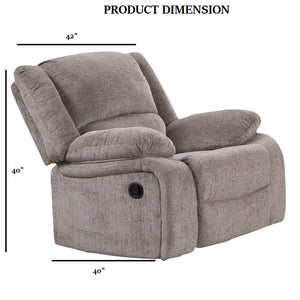 English Elm Transitional Multi-Function Glider Recliner with Channel Back, Cup Holders, Hidden Storage, Upholstered Comfort Mocha 41 L x 30 W x 36 H B2741P385044
