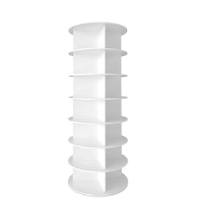 English Elm 7 Tier Spinning Shoe Tower with 360 Rotation Holds 28 Pairs for Closets and Entryways W5109P408458