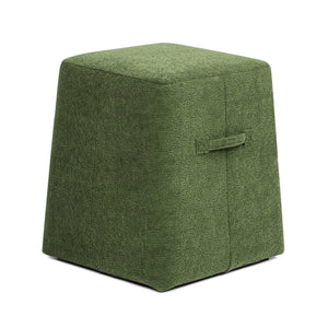 English Elm Jennifer Taylor Home - Oliver 16" Tapered Square Upholstered Ottoman - Compact Fleece Pouf, Modern Footrest & Seat (16") Green B2719P269260