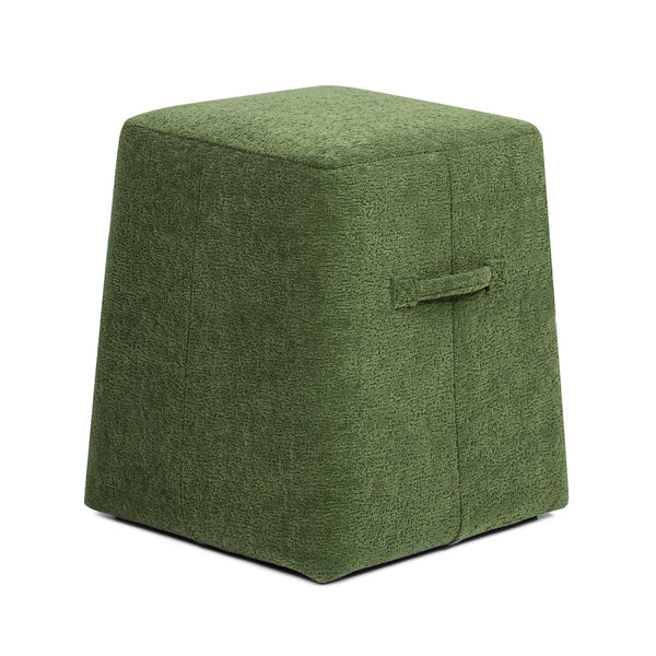English Elm Jennifer Taylor Home - Oliver 16" Tapered Square Upholstered Ottoman - Compact Fleece Pouf, Modern Footrest & Seat (16") Green B2719P269260