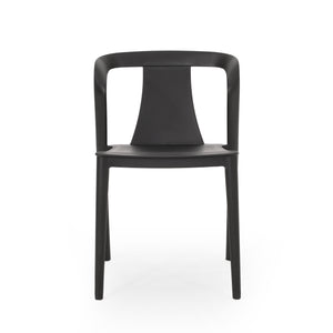 English Elm Christopher Knight Home® - ORCHID Weather-Resistant Outdoor Chair with Curved Backrest, Durable Polypropylene Blend for Patio Comfort Black 32.5 L x 24 W x 20.5 H 68373.00BLK