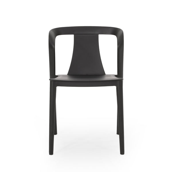 English Elm Christopher Knight Home® - ORCHID Weather-Resistant Outdoor Chair with Curved Backrest, Durable Polypropylene Blend for Patio Comfort Black 32.5 L x 24 W x 20.5 H 68373.00BLK