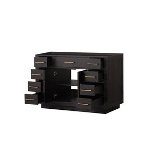 English Elm Black Oak Single-Sink Vanity 48" W X 22" D - Modern Midcentury Design With Soft-Close Hardware B2731P260820