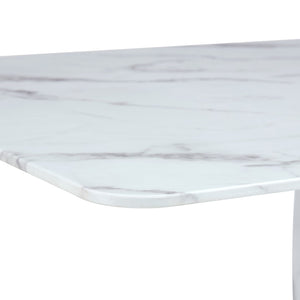 English Elm Table Modern Marble Pattern 9-Piece Dining Set – 71" Tempered Glass Table & 8 Light Gray Chairs W1151S02121-GIGA