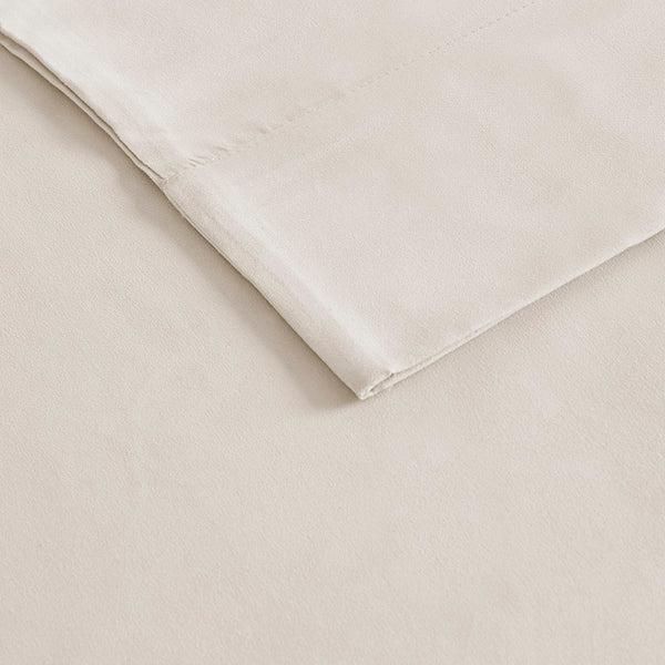 JLA Home Madison Park - Luxurious Brushed Microfiber Sheet Set with 3M Moisture-Wicking, Deep Pockets & OEKO-TEX Safety Ivory MP20-1181