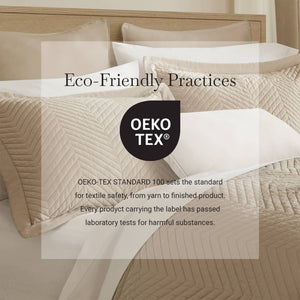 English Elm King Cotton Sateen Quilt Set Smooth Breathable Bedroom Layering Coverlet 3 Piece Linen B035P496599