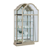 Mirrored Back Sliding Door Curio with Puck Light Natural P021742 Pulaski Furniture