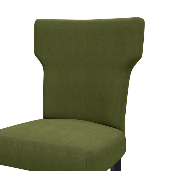 English Elm Sarita Boucle Dining Chairs Button Tufted Notched Back Espresso Legs Set of 2 B127P495083