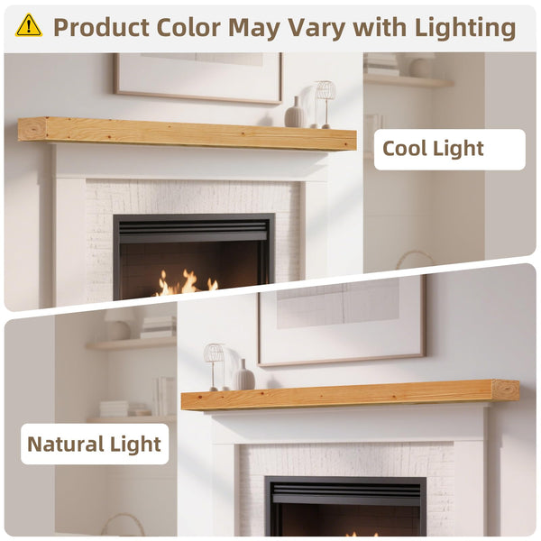 English Elm Fireplace Mantel 72" Diy Floating Wood Shelf - Handcrafted Rustic Design For Custom Home Décor T3210P391504