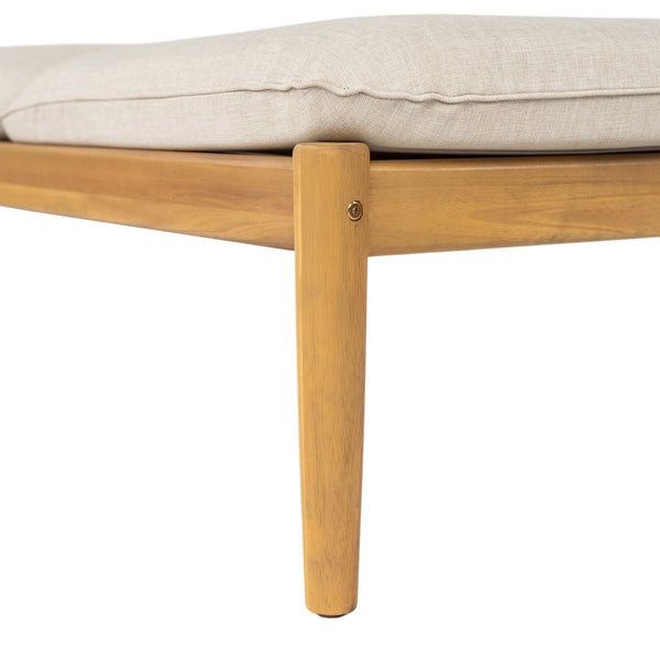 English Elm Christopher Knight Home® - Riviera Acacia Wood Chaise Lounges Set of 2 with Wheels – Beige Light Teak, Polished Edges, Stable Cylindrical Feet for Garden Comfort and Safety N775P287338T