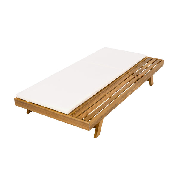 English Elm Christopher Knight Home® - Lounge Chaise Set - Stylish Acacia Wood, Water-Resistant Cushions, Adjustable Comfort For Outdoors! N770P253442T_N770P253018C