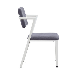 English Elm Metal Metal Frame Office Chair with Padded Cushion for Kids Room, Open Back, Timeless White Gray Finish PMID: stylish B016P322887