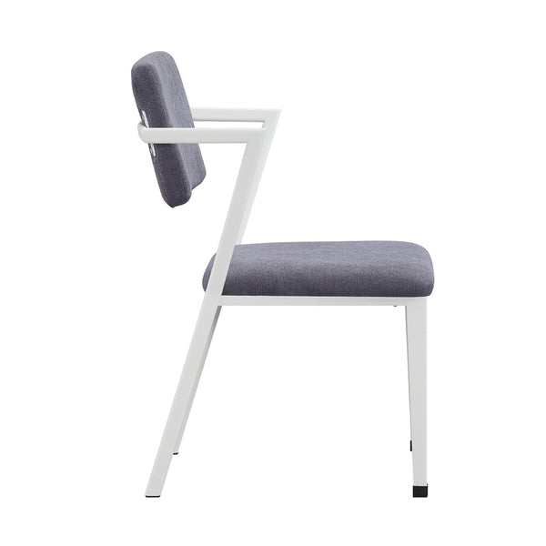 English Elm Metal Metal Frame Office Chair with Padded Cushion for Kids Room, Open Back, Timeless White Gray Finish PMID: stylish B016P322887