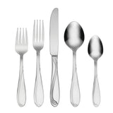 Oneida Cresta 90-Piece Stainless Steel Flatware Set, Mirror Finish, Service for 12