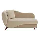 Homelegance By Top-Line Verbena Two-Tone Dark & Light Functional Chaise With 1 Pillow Beige Polyester