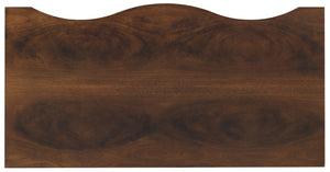 Hooker Furniture Archives Sculpted Two-Drawer Nightstand In Classic Walnut Veneer With Satin Brass Knobs, Timeless Elegance 6123-90116-89