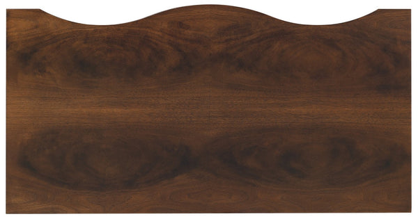 Hooker Furniture Archives Sculpted Two-Drawer Nightstand In Classic Walnut Veneer With Satin Brass Knobs, Timeless Elegance 6123-90116-89