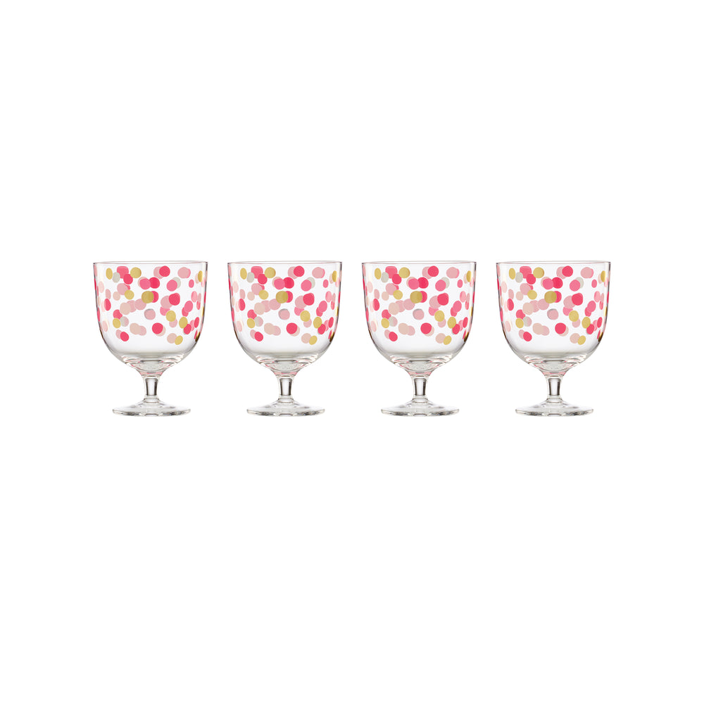 Lenox Kate Spade It's Raining Confetti Short Wine Glasses, Set of 4 Pink, NO COLOR GLASS,CRYSTAL 897538