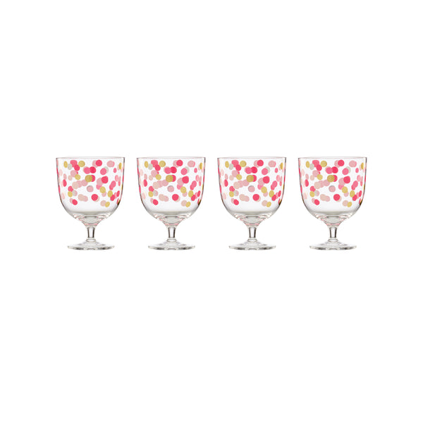 Lenox Kate Spade It's Raining Confetti Short Wine Glasses, Set of 4 Pink, NO COLOR GLASS,CRYSTAL 897538