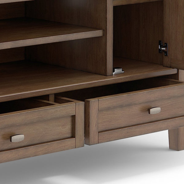 English Elm Warm Shaker Tv Media Stand - Rustic Solid Wood Storage Solution For Stylish Living Rooms B136P159672-GIGA