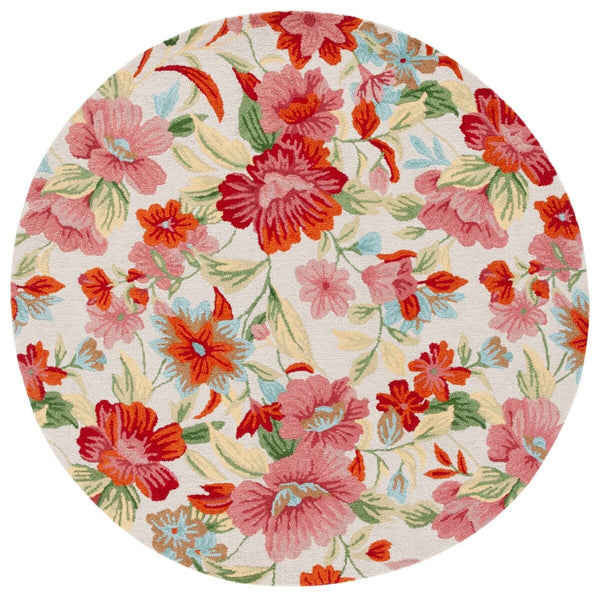 Safavieh Easy Care 302 Hand Tufted Floral Rug Ivory / Red 4' x 6'