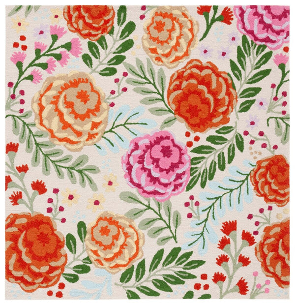 Safavieh Easy Care 303 Hand Tufted Floral Rug Ivory / Green 4' x 6'