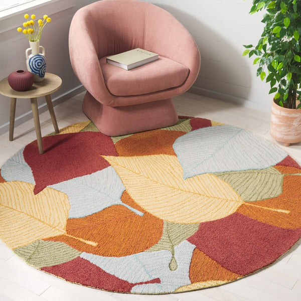 Safavieh Easy Care 304 Hand Tufted Floral Rug Rust / Green 4' x 6'