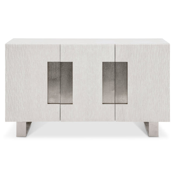 Bernhardt Bernhardt Solaria Buffet With Weathered Bone Finish, Chiseled Resin Doors, Soft-Close Storage Console 310134