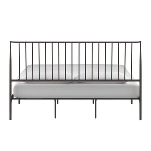 Homelegance By Top-Line Dante Metal Platform Bed with Curved Metal Headboard Dark Bronze Metal