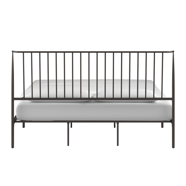 Homelegance By Top-Line Dante Metal Platform Bed with Curved Metal Headboard Dark Bronze Metal