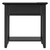 Homelegance By Top-Line Cerie 1-Drawer Side Table with Charging Station Black Wood