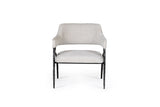 VIG Furniture Modrest Ector - Modern Off-White Fabric + Forged Metal Accent Chair VGMY-2915-OFF