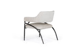 VIG Furniture Modrest Ector - Modern Off-White Fabric + Forged Metal Accent Chair VGMY-2915-OFF