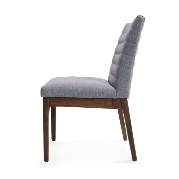 English Elm Christopher Knight Home® - DINING Chair Set of 2 Dark Grey Mid-Century Upholstered Fabric Seats with Channel Stitching & Splayed Rubberwood Legs 73471.00