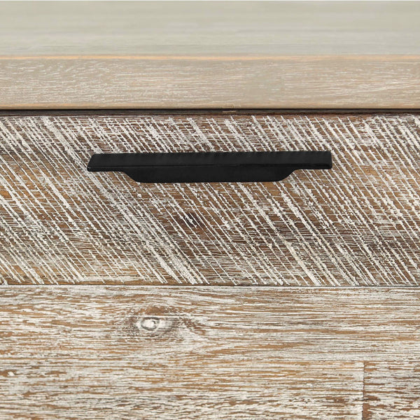 English Elm Bridges Solid Acacia Wood Nightstand with Two Drawers for Farmhouse Bedroom Storage B2736P464856