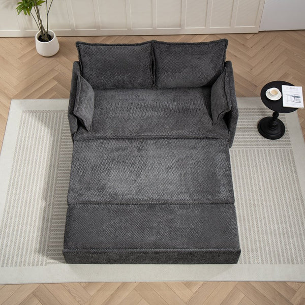 English Elm 59.5" Corduroy Convertible Sleeper Sofa with Usb Charging Ports and Storage Pockets W2606P252442