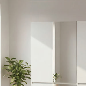 English Elm Elise Modular Wood Closet System with Mirror – Durable White Melamine, Ample Storage, Easy Assembly, Tall B040S00122