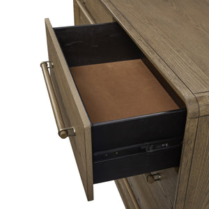 English Elm Small Dresser Peppercorn — Elm Veneer Six-Drawer Chest with Felt Top Drawers and Cedar Liner Light Brown 57 L x 22.25 W x 35.5 H B2699P401426