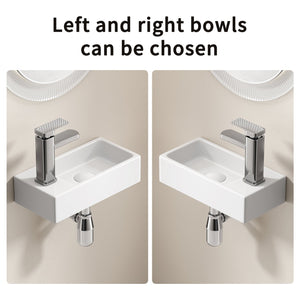 English Elm Wall-mounted Porcelain Basin Complete Faucet Set for Powder Room or Small Bathroom Milk White,Silver W3402P402912