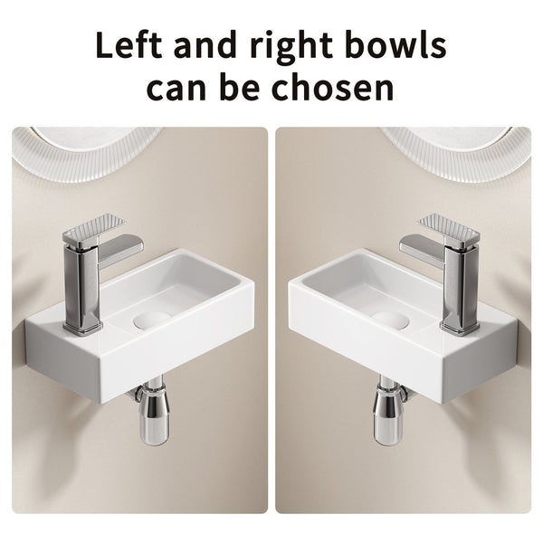 English Elm Wall-mounted Porcelain Basin Complete Faucet Set for Powder Room or Small Bathroom Milk White,Silver W3402P402912