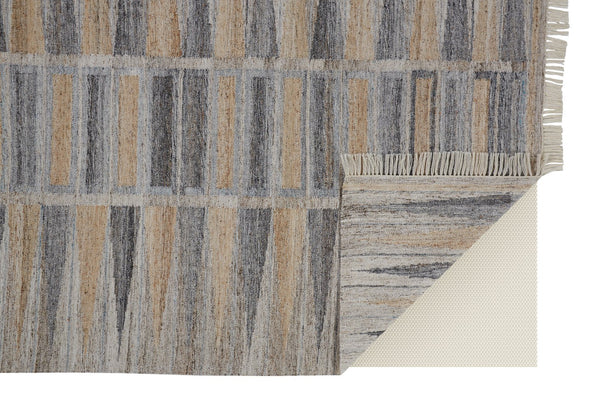 Feizy Rugs Beckett Hand Woven Eco-friendly Geometric Rug In Inky Gray And Beige - Stylish & Durable Design Tan,Gray,Taupe Pet 8900817fgrybgec50