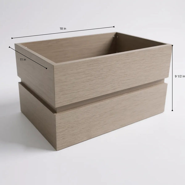 English Elm Rectanglar Terrace Aluminum Planter Powder Coated Wood Tone Finish for Patio Balcony Brown Grey B2755P462206