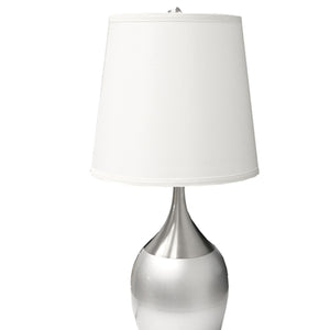 English Elm 24" Tall Metal Touch Table Lamp - Sleek Silver Finish With White Shade For Modern Interiors B072116159