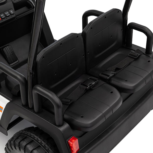 English Elm 24v Kids Electric Ride on Truck Four Seat All Wheel Drive Spring Suspension Sunshade Black W1578P381262
