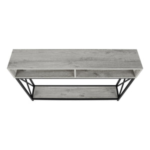 English Elm Accent Table Modern Entryway Console with Grey Laminate Top and Black Criss-Cross Metal Frame, 44" L Grey 51 L x 11 W x 7 H B2710P219338