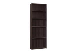 English Elm Bookshelf, Six Tier Tall White Laminate Unit for Home Office or Bedroom Storage B2710P219784