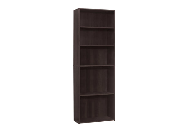 English Elm Bookshelf, Six Tier Tall White Laminate Unit for Home Office or Bedroom Storage B2710P219784